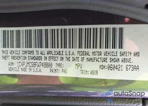 2015 Jeep Cherokee Latitude from USA, damaged, VIN 1C4PJMCS8FW749800